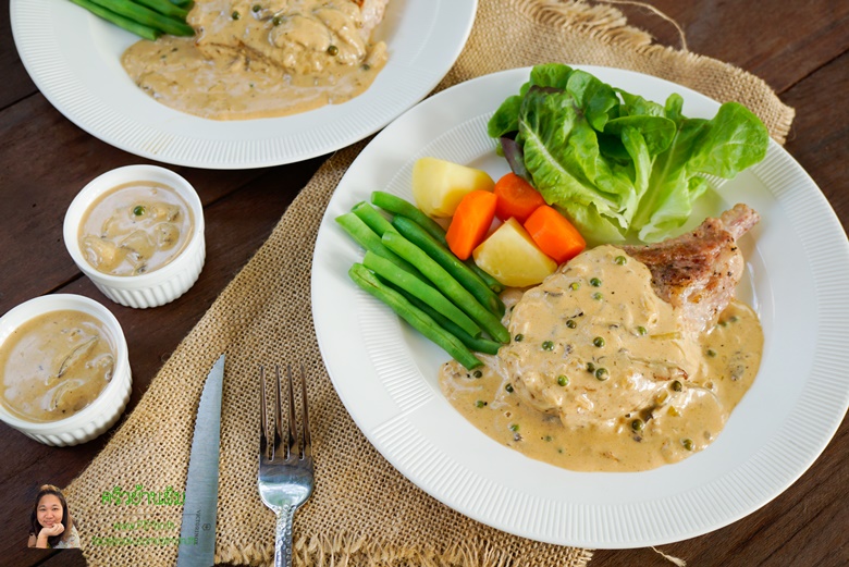 pork chop steak with spicy mushroom sauce 15