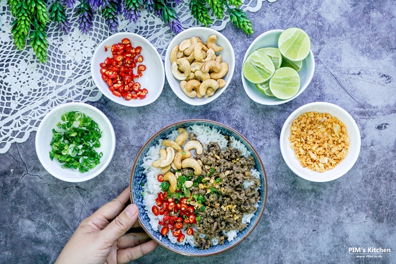 stir fried chinese olives with minced pork on rice11