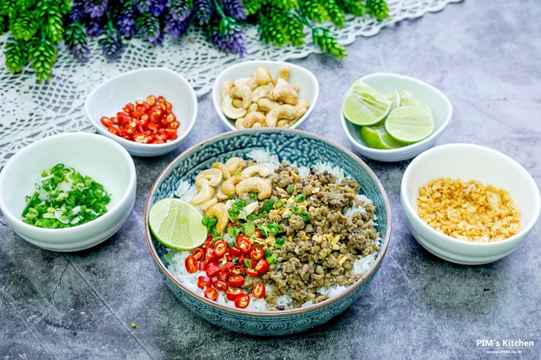 stir fried chinese olives with minced pork on rice12