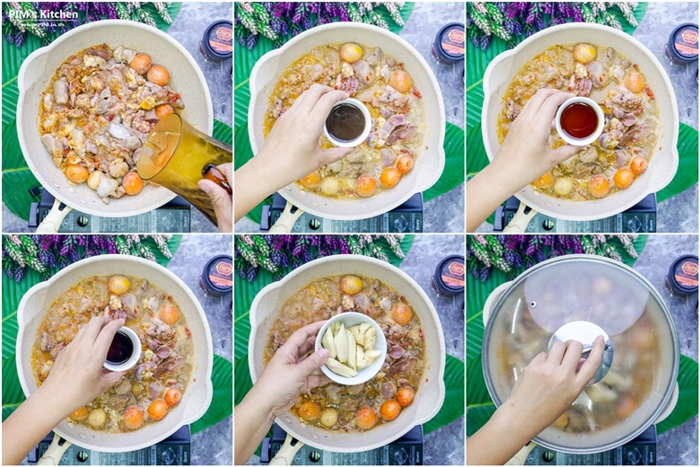 steamed chicken giblets in pot 18